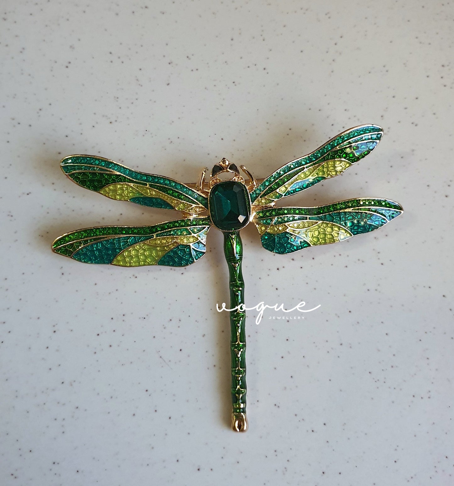 ENAMEL GREEN DRAGONFLY