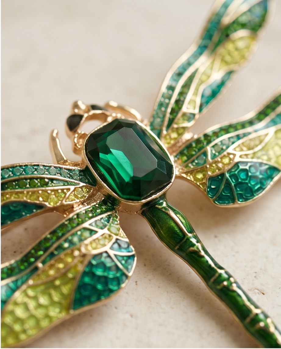 ENAMEL GREEN DRAGONFLY